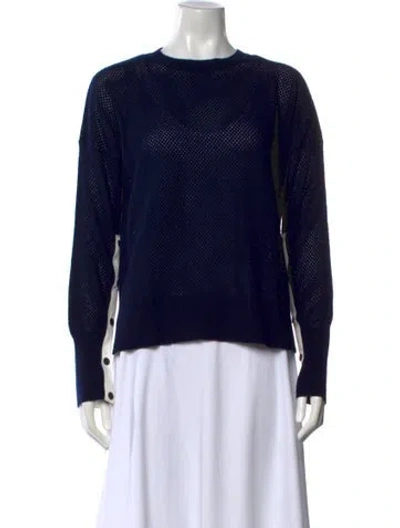 Pre-owned La Ligne Merino Wool Crew Neck Sweater In Blue
