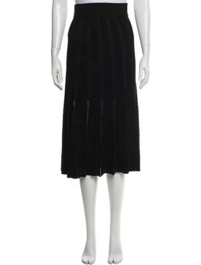 Pre-owned La Ligne Merino Wool Midi Length Skirt In Black