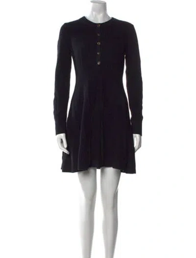 Pre-owned La Ligne Merino Wool Mini Dress In Black