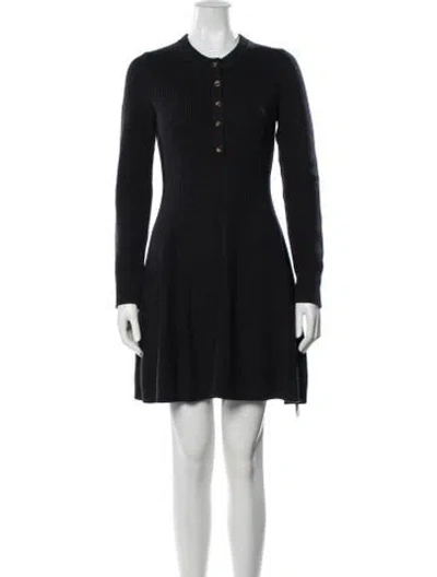 Pre-owned La Ligne Merino Wool Mini Dress In Black