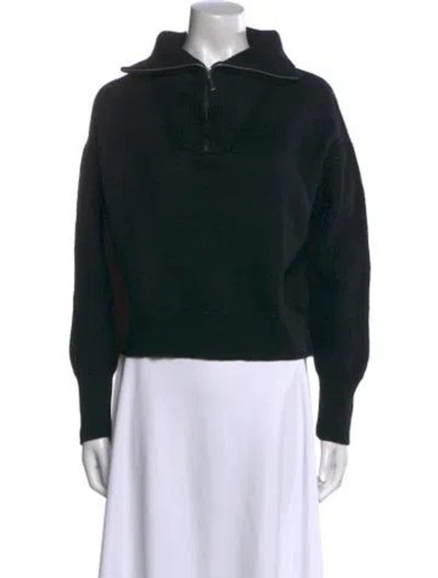 Pre-owned La Ligne Merino Wool Mock Neck Sweater In Black