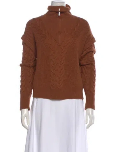 Pre-owned La Ligne Merino Wool Mock Neck Sweater In Orange