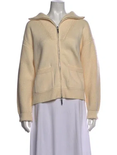 Pre-owned La Ligne Merino Wool Open Front Sweater In Neutrals