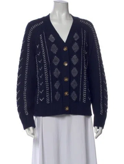 Pre-owned La Ligne Merino Wool Patterned Sweater In Blue