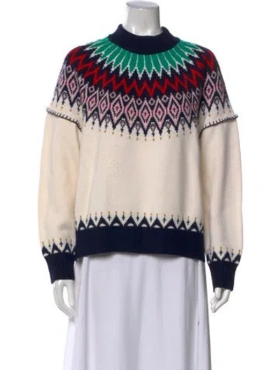 Pre-owned La Ligne Merino Wool Patterned Sweater In Neutral