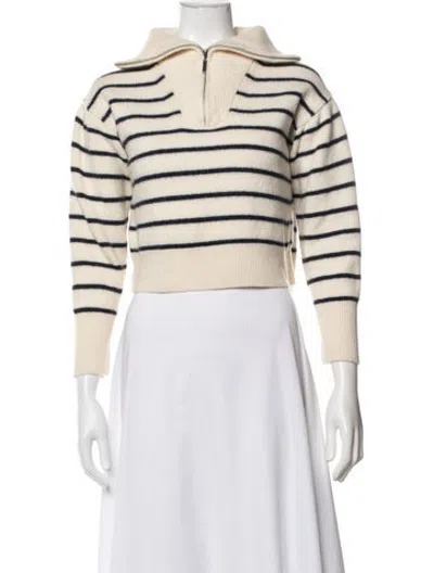 Pre-owned La Ligne Merino Wool Striped Jacket In Neutrals