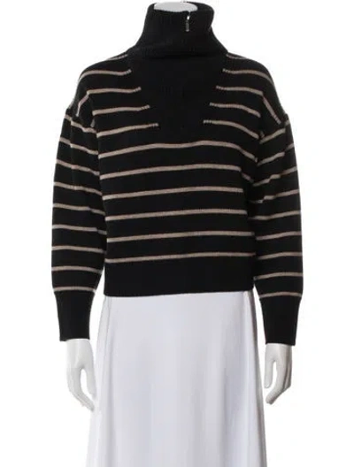 Pre-owned La Ligne Merino Wool Striped Sweater In Black