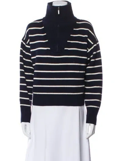 Pre-owned La Ligne Merino Wool Striped Sweater In Blue