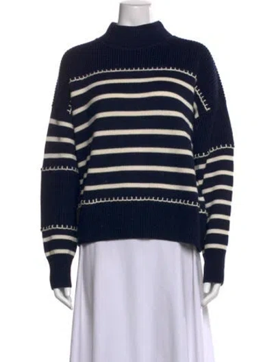 Pre-owned La Ligne Merino Wool Striped Sweater In Blue