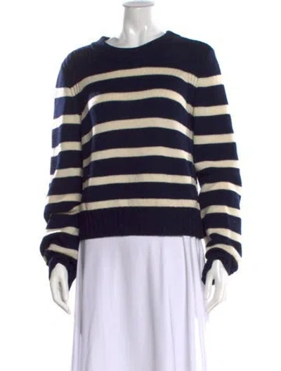 Pre-owned La Ligne Merino Wool Striped Sweater In Blue