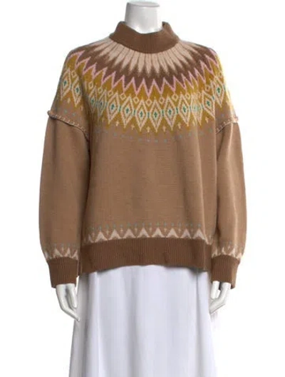 Pre-owned La Ligne Merino Wool Striped Sweater In Brown