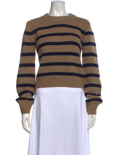 Pre-owned La Ligne Merino Wool Striped Sweater In Brown