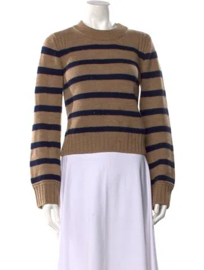 Pre-owned La Ligne Merino Wool Striped Sweater In Brown