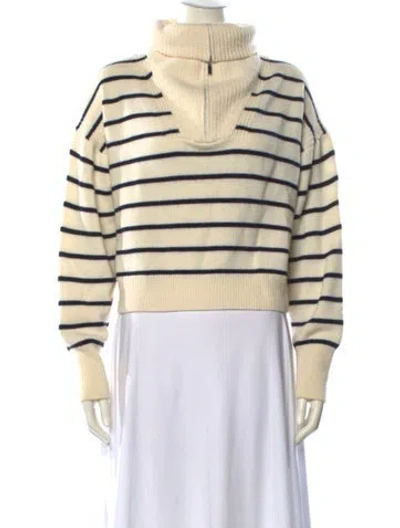 Pre-owned La Ligne Merino Wool Striped Sweater In Neutral