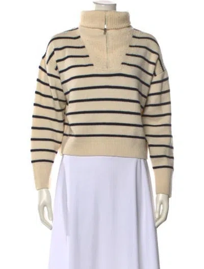 Pre-owned La Ligne Merino Wool Striped Sweater In Neutral