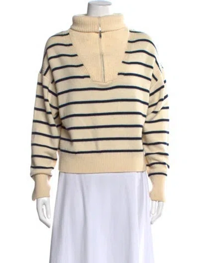 Pre-owned La Ligne Merino Wool Striped Sweater In Neutral