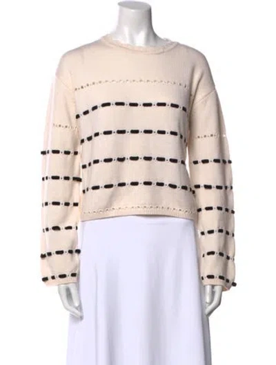 Pre-owned La Ligne Merino Wool Striped Sweater In White