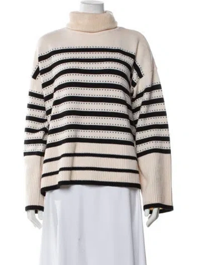 Pre-owned La Ligne Merino Wool Striped Sweater In White