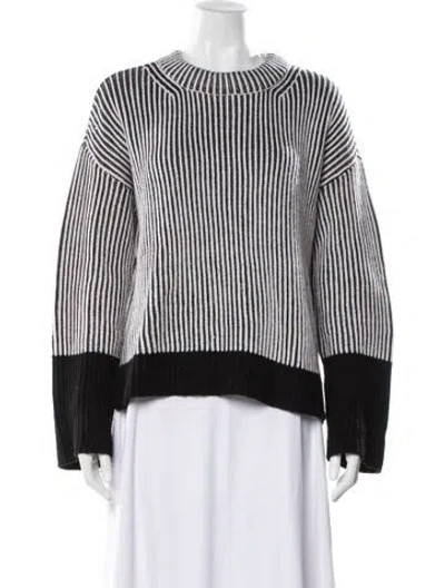 Pre-owned La Ligne Merino Wool Striped Sweater In White