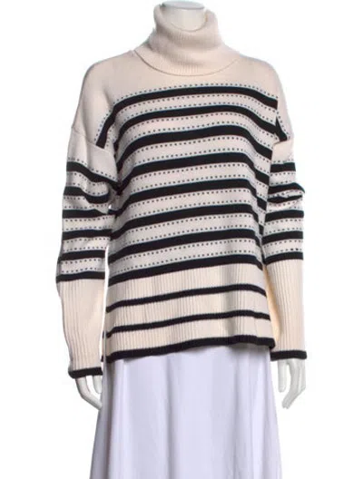 Pre-owned La Ligne Merino Wool Striped Sweater In White