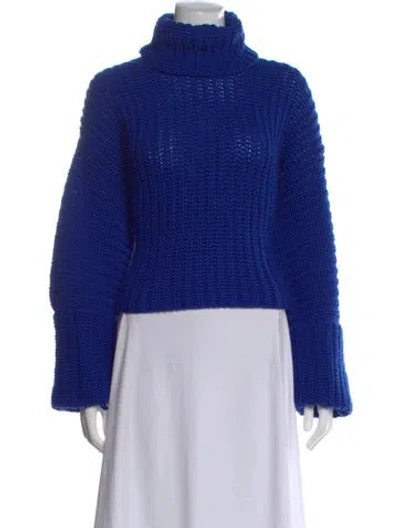 Pre-owned La Ligne Merino Wool Turtleneck Sweater In Blue