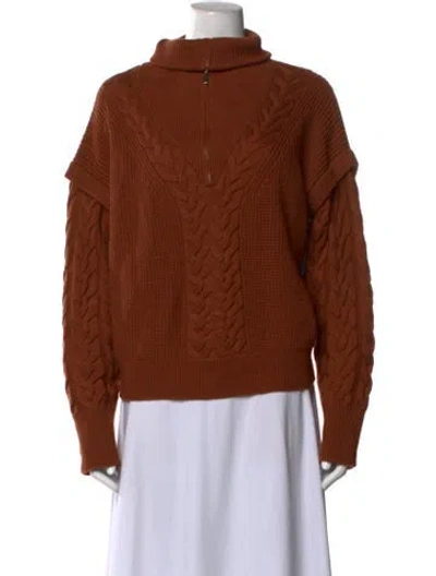 Pre-owned La Ligne Merino Wool Turtleneck Sweater In Brown