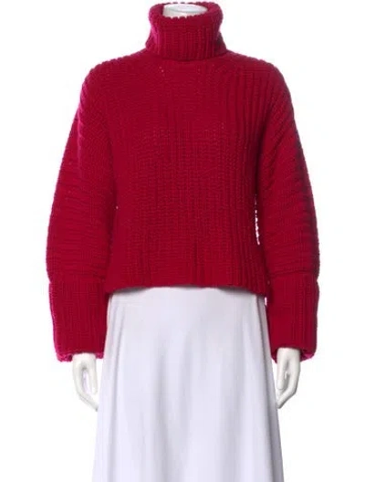 Pre-owned La Ligne Merino Wool Turtleneck Sweater In Pink