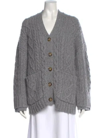 Pre-owned La Ligne Merino Wool V-neck Sweater In Gray