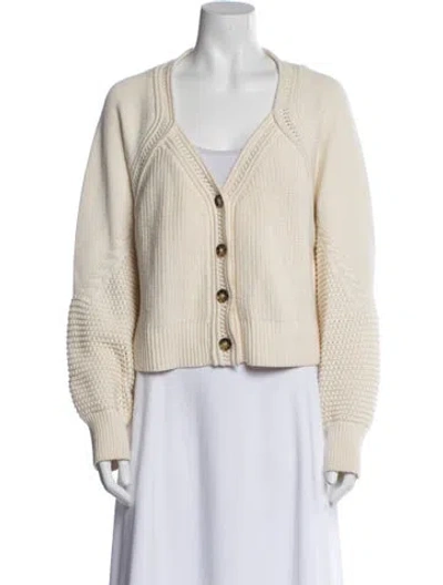 Pre-owned La Ligne Merino Wool V-neck Sweater In Neutral