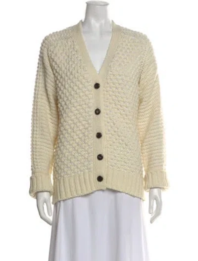 Pre-owned La Ligne Merino Wool V-neck Sweater In Neutral