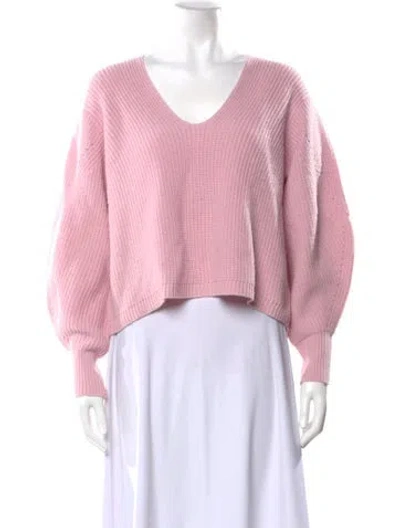 Pre-owned La Ligne Merino Wool V-neck Sweater In Pink
