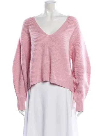 Pre-owned La Ligne Merino Wool V-neck Sweater In Pink