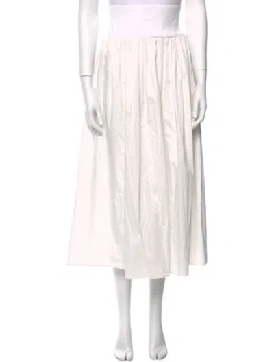 Pre-owned La Ligne Midi Length Skirt In White