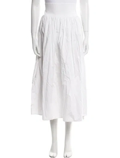 Pre-owned La Ligne Midi Length Skirt In White