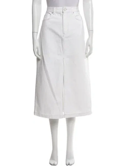 Pre-owned La Ligne Midi Length Skirt In White
