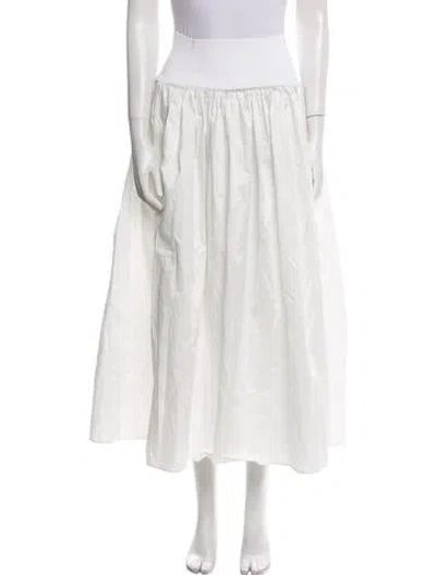 Pre-owned La Ligne Midi Length Skirt In White