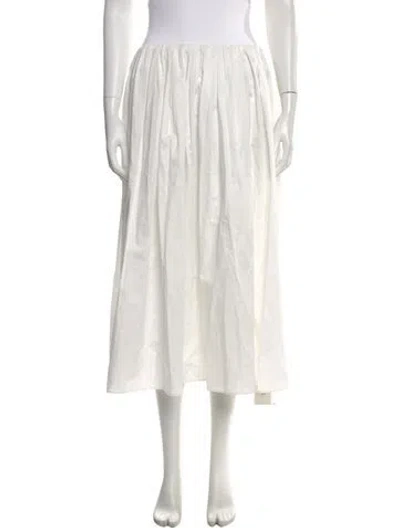 Pre-owned La Ligne Midi Length Skirt In White