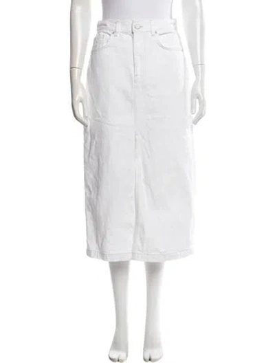 Pre-owned La Ligne Midi Length Skirt In White