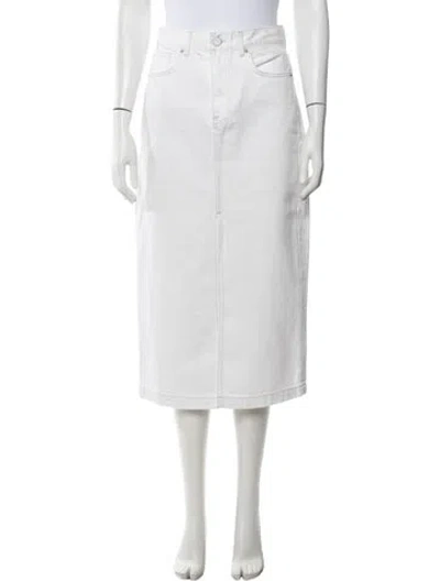 Pre-owned La Ligne Midi Length Skirt In White