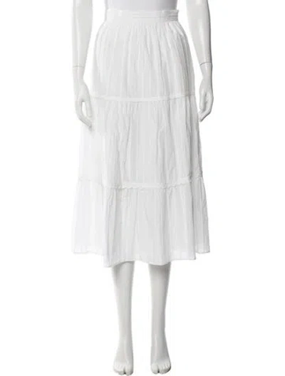 Pre-owned La Ligne Midi Length Skirt In White