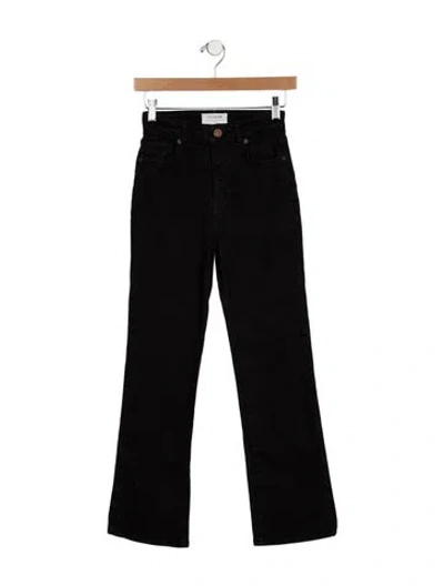 Pre-owned La Ligne Mid-rise Straight Leg Jeans In Black