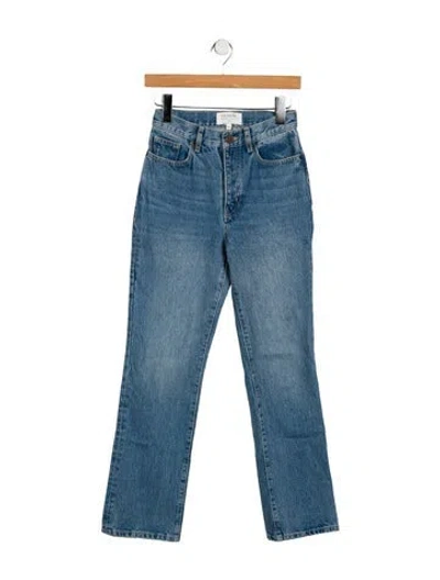 Pre-owned La Ligne Mid-rise Straight Leg Jeans In Blue