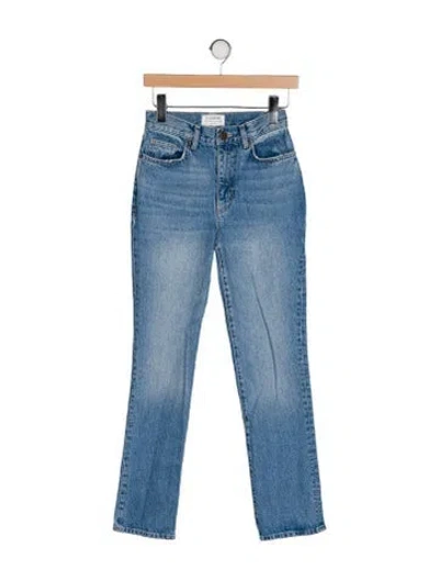 Pre-owned La Ligne Mid-rise Straight Leg Jeans In Blue