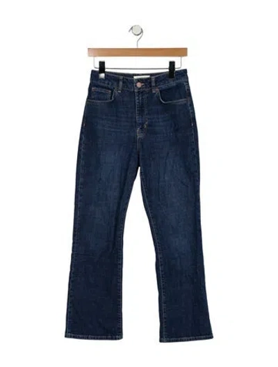 Pre-owned La Ligne Mid-rise Straight Leg Jeans In Blue