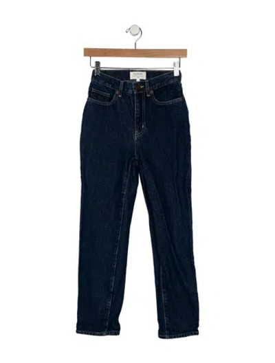 Pre-owned La Ligne Mid-rise Straight Leg Jeans In Blue