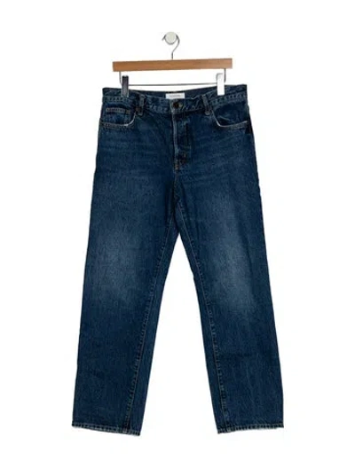 Pre-owned La Ligne Mid-rise Straight Leg Jeans In Blue