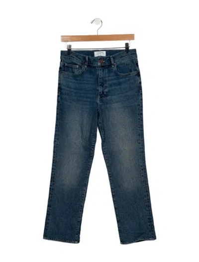 Pre-owned La Ligne Mid-rise Straight Leg Jeans In Blue