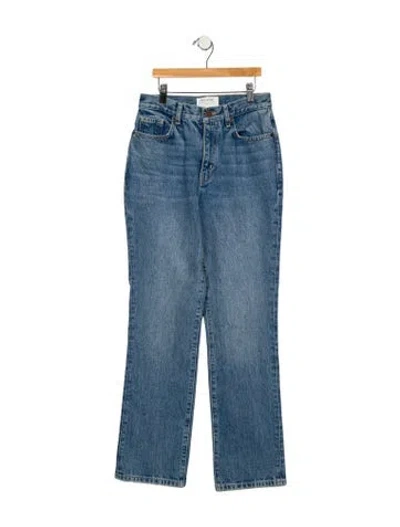Pre-owned La Ligne Mid-rise Straight Leg Jeans In Blue