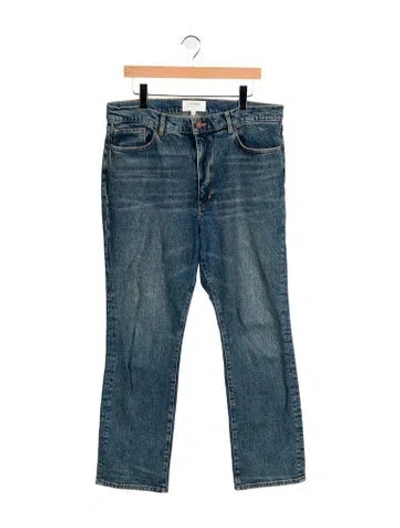 Pre-owned La Ligne Mid-rise Straight Leg Jeans In Blue
