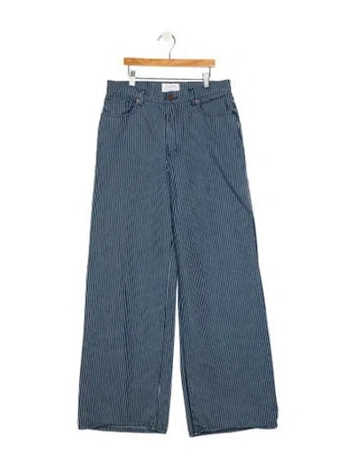Pre-owned La Ligne Mid-rise Straight Leg Jeans In Blue